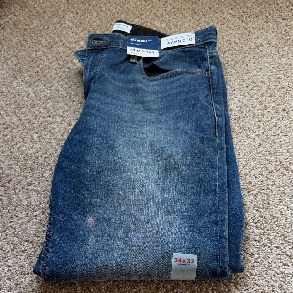 Old Navy Men's Straight Jeans - Medium Blue Wash